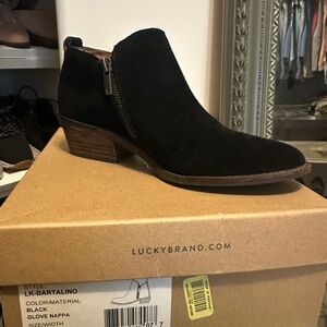 Lucky Brand Black Suede Ankle Boots